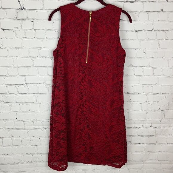 Red Lace Dress Petite Medium - Picture 6 of 7